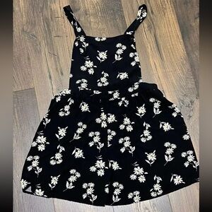 Art Class Romper Black Floral Daisy Print Girls XXL